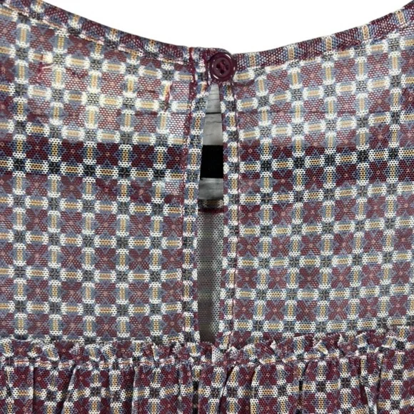 Max Studio Long Sleeved Sheer Peasant Top L - Picture 8 of 9
